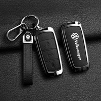 Leather Car Zinc Alloy Key Case Cover Remote Shell For Volkswagen VW Passat 3C CC B6 B7 B7L R36 Maogotan B5 Keychain Accessory