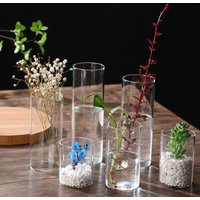 Clear Glass Flower Vase Minimalist Glass Vase Cylinder Flower Vase Use for Floral Wedding Home Decor