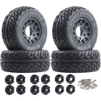 1/10 1/8 RC Truck Tires And Wheels 12mm 14mm 17mm Hex OD 4.45" For 1:8 1:10 Scale Truck On Road Car Arrma Senton 3S Axial Losi