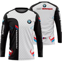 AliExpress BMW Bmw Racing Style Black And White Color Block Splicing Cycling Suit Printed High Performance Sports Men's Long Sleeved T Shirt