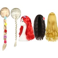 Kinder Prinzessin Cosplay Perücke Weihnachtsgeschenk Elsa Anna Mädchen Schneewittchen Tangled Hair Braid Perücken Aurora Rapunzel Belle Zubehör