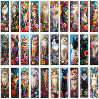 32pcs, Flower Cat Collection Bookmark, Back to School Season, Christmas, Suitable for Teachers, Readers, Birthday Gifts.