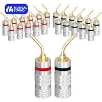 Musical Sound 2/6/12/24/50 Pieces 18-12AWG - 24K Gold Plated 4mm Audio Speaker Connector for Speaker Wire Speaker Audio Plugs
