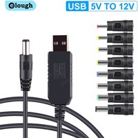 Elough WiFi to Power bank Cable Connector USB DC 5V to 12V Cable Boost Converter Step-up Cord For Wifi Router Modem Fan Speaker