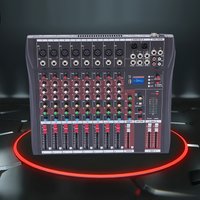 8 Channel Audio Mixer, Professional USB Bluetooth DJ Sound Mixing Console with FX, 48V Phantom Power for Home Studio Recording
