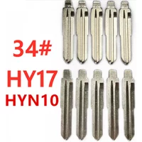 10pcs 34# HY17 HYN10 Metal Uncut Blank Flip Remote Key Blade For Hyundai ACCENT MISTRA Kia RIO M4 for keydiy KD xhorse VVDI JMD