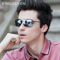KINGSEVEN TR90 Fashion Polarized Sunglasses Men Ultralight High Quality Square Frameless Oculos Gafas UV Blocking Sun Glasses