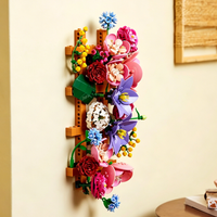 2026 Popular 879pcs Botanical Flowers Ornament Collection 11503 Flower Wall Stand Building Block Puzzle Model Toys Ornament Gift
