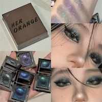 Metallic Glitter Eyeshadow Cream Sparkling Mousse Shimmer Highlighter Pressed Pigments Punk Purple Pearlescent Eyeshadow Palette