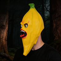 Funny Angry Banana Latex Mask - Full Head Fruit Costume Mask for Halloween, Cosplay Parties & Prank Events