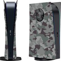 Grey Camouflage Faceplate with Cooling Vents Protective Replacement Side Plate Hard Shockproof Case for PS5 Digital Edition