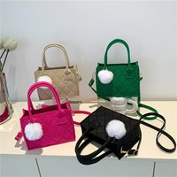 Fashion Felt Cloth Pattern Shoulder Bags For Women Small Handle Underarm Bag Clutch Luxury Solid Color Female Handbag 2023 New