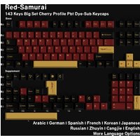 GMK Red Samurai Keycaps Koreaans Spaans PBT Cherry Profiel 143 Toetsen Frans Duits Arabisch Russisch Japans Voor Mechanisch Toetsenbord