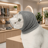 Anti Biting Anti-Licking Mask Adjustable Drawstring Transparent Vision Cat Mouth Cover Breathable Anti-Scratch Kitten Headgear