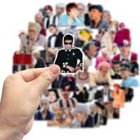 50Pcs KPOP Cartoon Waterproof Decals Idol Collectible Stickers Fashion Decor for Electronic Devices