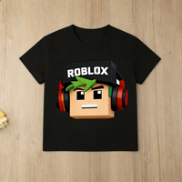 Roblox Character Skateboard Kids T-Shirt 2026 Summer New Boys Girls Short Sleeve Casual T-Shirt Cotton Tops