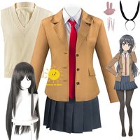 Anime Sakurajima Mai Cosplay Rascal Does Not Dream of Bunny Girl Senpai Cosplay Costumes Mai Suits Wig Halloween Cos Adult Women