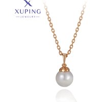Xuping Jewelry New Arrival Elegant Imitation Pearl Pendant Necklace of Gold Color for Women Exquisite Gift A00920054