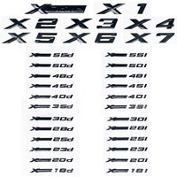 3D ABS Glossy Black XDrive Alphanumeric Emblem Sticker for BMW X1 X2 X3 X4 X5 X6 X7 & GT - 18i 20i 23i 25i 28i 30i 35i 40i 45i 5