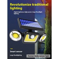 Human Sensor Light Solar Wall Light Spotlight Led Three Head Rotatable Outdoor Waterproof Light For Garden Street Camping Lamps
