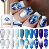 BORN PRETTY 10ml Christmas Snowflakes Gel Nail Polish Blue Color Semi Permanent Soak Off UV LED Nail Art Varnish Manicure