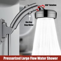 High Pressure Shower Head With Stop Button Booster Shower Head Handheld Rainfall Showerhead Faucet Bathroom Accessories