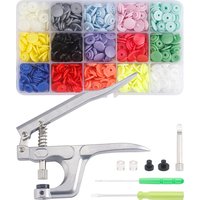 150set T5 Resin Snap Poppers Clip Plastic Clothing Button Pressure Nail Fastener With Storage Box DIY Sewing Tool Accessories