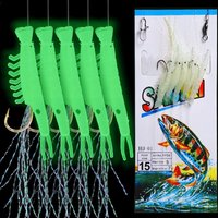 Mrlurion 1bag fishing hook ,sabiki rigs seafishing , soft glow shrimp string hook for deepwater fishing tackle