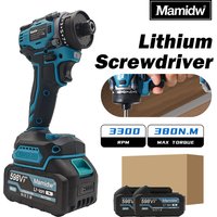 Sterownik udarowy bezszczotkowy 380 Nm, do Makita 18V, zestaw z 1 akumulatorem | Sprzęgło 21-stopniowe, regulacja prędkości, kompaktowa budowa do pracy profesjonalnej i hobby