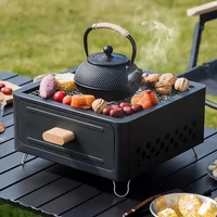 Square grill Charcoal grill Charcoal Enclosed Tea making Outdoor courtyard Outdoor, camping cookware