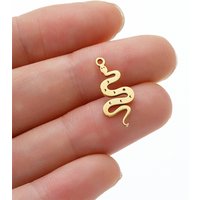 5Pcs/Lot Gothic Snake Charms For Jewelry Making Materials Wholesale Bracelet With Stainless Steel Charms Metal Girl Trinkets