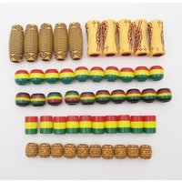 50Pcs Mix African Styles Braids Jamaican Rasta hair braid dread dreadlock Beads rings for DIY men women kids hair accessories