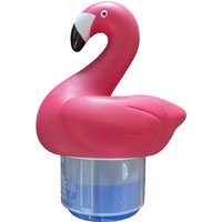 Large Capacity Floating Chlorine Dispenser Swimming Pool Chemically Floater Pink Flamingo