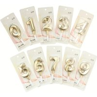 3D Gold Diamond Number Candles – Large Birthday Cake Topper for Wedding Anniversary & Party Home Celebration