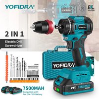 Wielofunkcyjne elektryczne narzędzie 2 w 1 YOFIDRA: wkrętarka bezszczotkowa, wiertarko-wkrętarka udarowa, akumulatorowa, kompatybilne z akumulatorami Makita 18V.