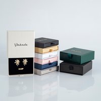 50pcs Paper box Custom Jewelry Box Personalized Logo Chic Small Ring Necklace Packaging Bulk Cardboard Drawer Box