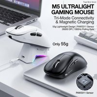 SMAILWOLF M5 Tri-Mode Wireless Gaming Mouse Original PAW3311 BT5.1 2.4G Type-C Wired 6 Keys 125-1000Hz Polling Rate 55±3g