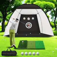 Portable Golf Hitting Net with Training Mat 10x7FT for Backyard Driving Chipping Practice Includes Target and Balls