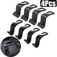 1/2/4PCS Carbon Fibre Hook Car Seat Universal Car Seat Back Headrest Hook Vehicle Seat Organizer Holder Car Accessories Interior