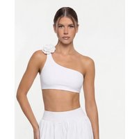 Off-shoulder Bra Solid Color Sports Tops Woman Gym White Black Sports Bra Sexy One-Shoulder Split Women's Flower Yoga Clothes
