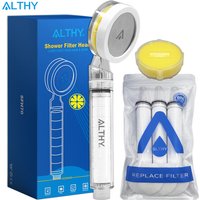 ALTHY Vitamin C Handheld Shower Head Filter,High Pressure SPA Softener Water,Whiten&Moisturizing Dry Itchy Skin,Reduce Hair Loss