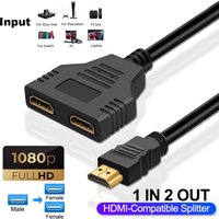 1080P 1 In 2 Out HDMI-compatible Splitter Cable For XBox/PS4/PS3/DVD/PC/Laptop/TV 2 Dual Port HDMI Splitter Adapter Accessories