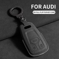 Car Key Case Cover For A1 A3 8P A4 B9 8S A7 A8 Q3 Q7 4M S4 S7 RS6 SQ5 TTS Auto Keychain Protector Shell Fob Interior Accessories