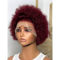 Afro Kinky Curly 13x4 Lace Frontal Wig for Women Brazilian Short Curly Human Hair Wigs Natural Looking Hairline