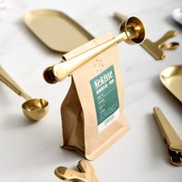 2-in-1 Coffee Scoop Stainless Steel Powder Measuring Spoon with Sealing Clip Tea Milk Scoop Must-have Tool