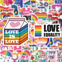 50 Rainbow Pride Themed Graffiti Stickers, Suitable for Journals, Laptops, Car Bumpers, Skateboards, Water Bottles, Computer and Phone Decorations, Etc