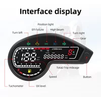 A New Universal Moto RPM Tachometer Speedometer Fit Digital Speed Waterproof Dashboard Odometer Instrument for Honda for Yamaha