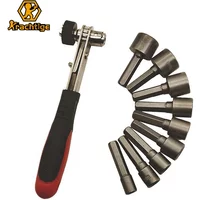 Krachtige 9Pcs Power Nut Driver Socket Wrench 5 6 7 8 9 10 11 12 13 mm Hex Shank Adapter + 1/4 Ratchet Wrench Drill Screw Tools
