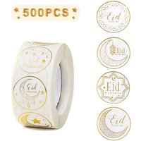 EID Mubarak Roll Stickers Ramadan Kareem Gifts Packaging Seal Stickers Islam Muslim Ramadan Decor for Home 2025 EID Gift Labels
