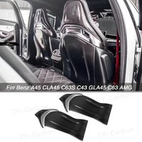 Car Seat Back Cover Trims For Mercedes Benz W176 A45 CLA45 GLA45 2014-2021 Interior Seat Trim Moulding DRY Carbon Bodykits